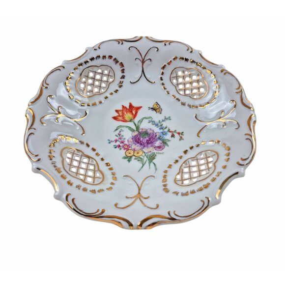 Porcelain Decorative Plate Hand Painted By Joan Stone Floral Design PirkenHammer - Picture 3 of 10